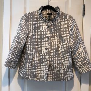 J. Crew Gray and White Patterned Blazer